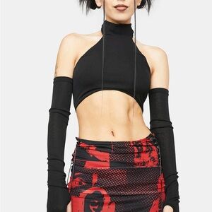 Edikted Black Halter Crop Top